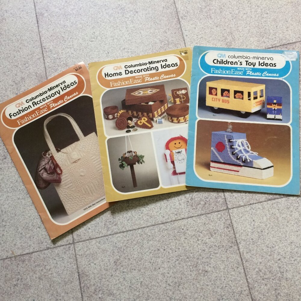Columbia Minerva Fashion Ease Plastic Canvas 3 Book Bundle